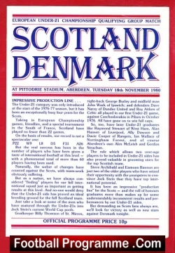 Scotland v Denmark 1980 – European Under 21 at Aberdeen