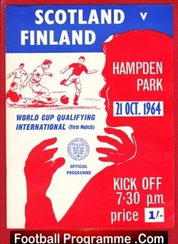 Scotland v Finland 1964 - International World Cup Qualifying - football programme