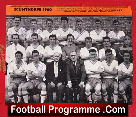Scunthorpe United Football Club Multi Signed Team Picture 1960
