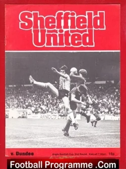 Sheffield United v Dundee 1979 - Anglo Scottish Cup - football programme