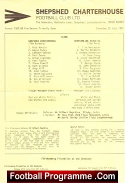 Shepshed Charterhouse v Dunfermline Athletic 1987 – Friendly