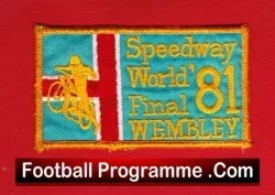 Speedway World Final Cloth Patch Badge 1981 - Wembley - sports memorabilia