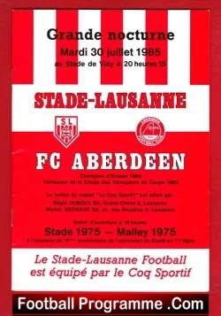 Stade Lausanne v Aberdeen 1985 – Switzerland