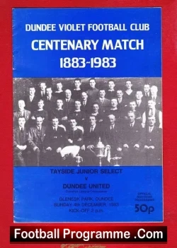 Tayside Junior Select v Dundee United 1983 - Glensk Park - football programme
