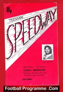 Teesside Speedway v Workington 1972 - speedway programme