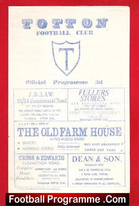 Totton v Blackfield Langley 1950s