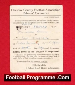 Tranmere Rovers v New Brighton 1924 – Senior Cup Final Card