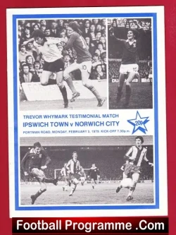 Trevor Whymark Testimonial Benefit Match Ipswich Town 1979 - football programme
