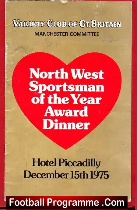Variety Club Sportsman Of The Year Manchester 1975 – Signed