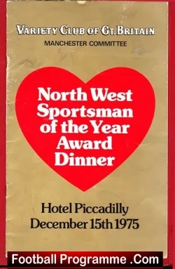 Variety Club Sportsman Of The Year Manchester 1975 – Signed
