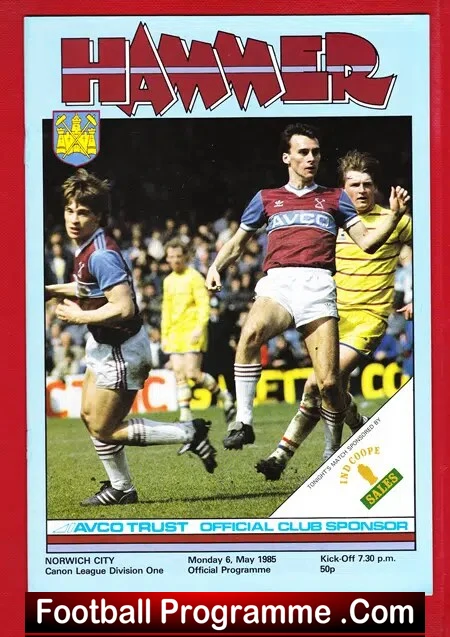 West Ham United v Norwich City 1985