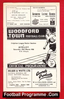 Woodford Town v Aveley 1958