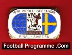 World Speedway Final Badge 1991 - Sweden - sports memorabilia