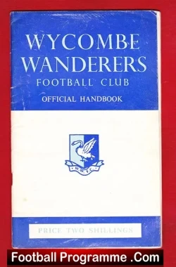 Wycombe Wanderers Official Football Handbook 1957 1958 - football memorabilia