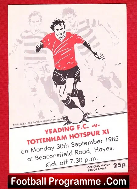 Yeading v Tottenham 1985 – Friendly Match – Hayes