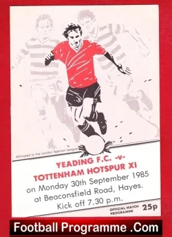 Yeading v Tottenham 1985 – Friendly Match – Hayes