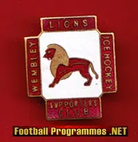 Ice Hockey Badge - Wembley Lions Supporters - London UK