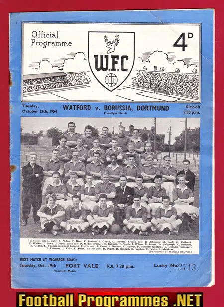 Watford v Borussia Dortmund 1954 – German Football Team Germany