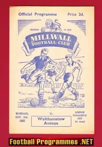 Millwall v Walthamstow Avenue 1955 - London Challenge Cup