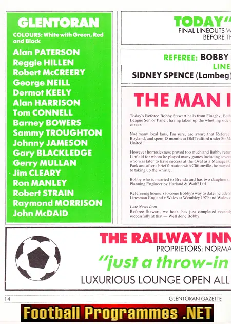Glentoran v Manchester United 1982 - Irish Ireland Man Utd