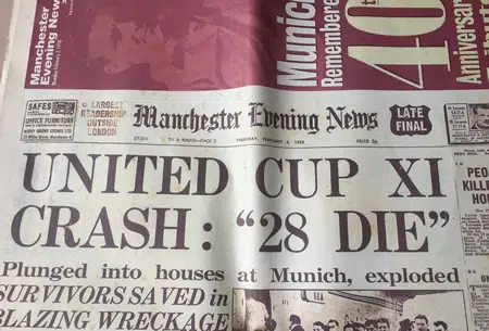 Manchester Evening News Paper 1998 Special Munich Disaster Feb