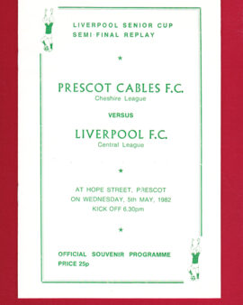Prescot Cables v Liverpool 1982 – Central League Match – Hope St