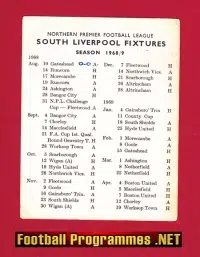 South Liverpool Football Club Fixture Card 1968 – 1969