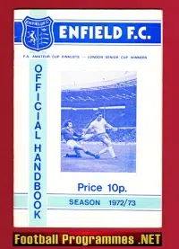 Enfield Football Club Official Handbook 1972 - 1973