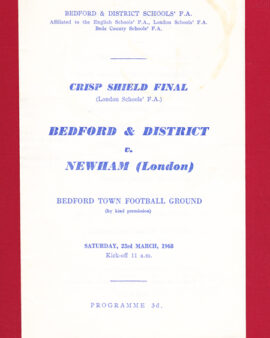Bedford & District v Newham 1968 – Schoolboys Shield Cup Final