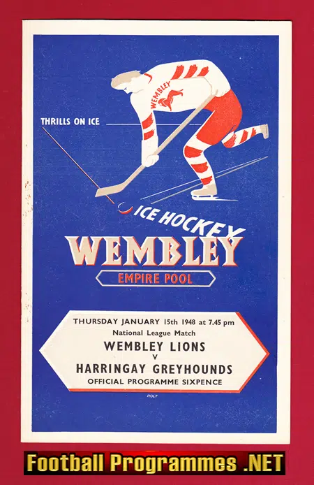 Wembley Ice Hockey v Harringay Greyhounds 1948