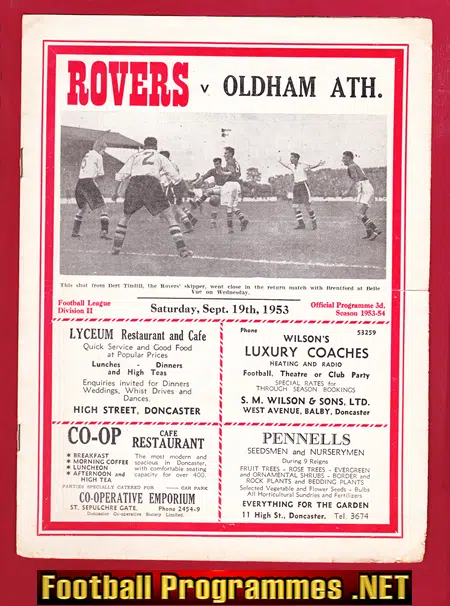 Doncaster Rovers v Oldham Athletic 1953