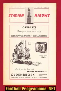 Holland Netherlands v London Combination 1961 - Dutch + Greaves