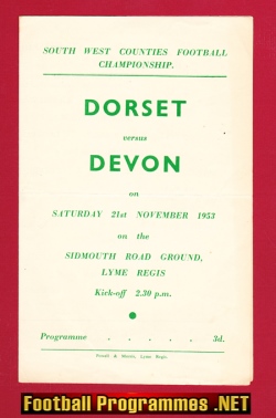 Dorset v Devon 1953 – Sidmouth Road – Lyme Regis
