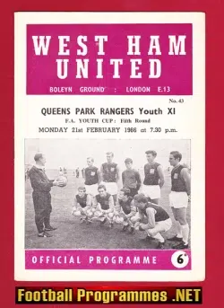 West Ham United v QPR 1966 - Youth inc Frank Lampard