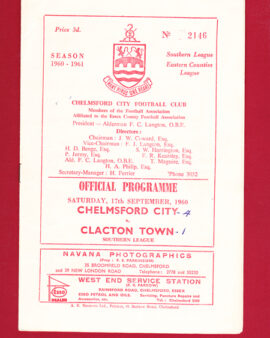 Chelmsford City v Clacton Town 1960