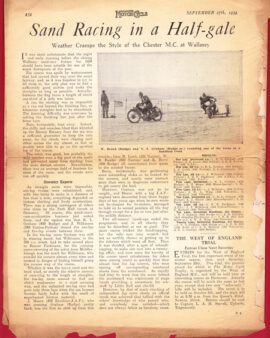Chester Motor Club Restricted Sand Race Meeting 1934 – Motorbike