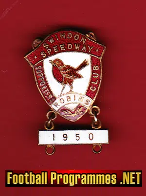 Swindon Speedway Supportes Club Badge 1950 – Plus Yearbar