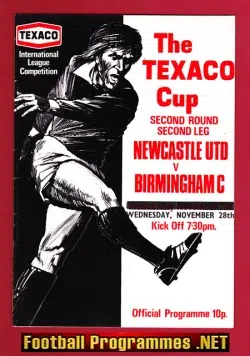 Newcastle United v Birmingham City 1973 - Texaco Cup 2nd Round