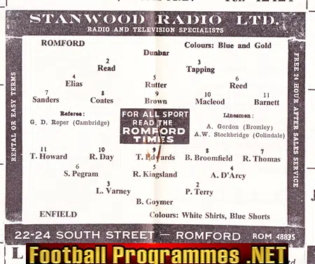 Romford v Enfield 1964 - FA Cup