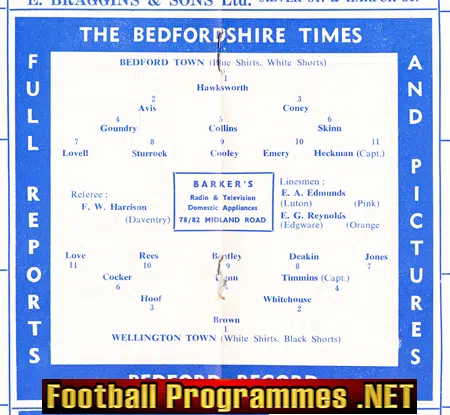 Bedford Town v Wellington Town 1964