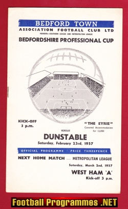 Bedford Town v Dunstable Town 1957 – Professional Cup