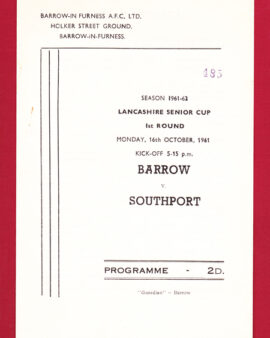 Barrow v Southport 1961 – Lancashire Senior Cup
