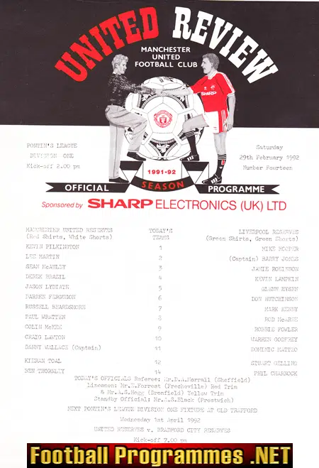 Manchester United v Liverpool 1992 - Reserves Match