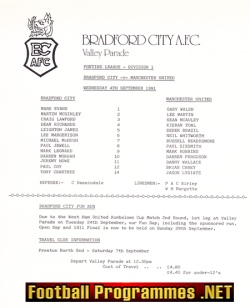 Bradford City v Manchester United 1991 – Reserves Match