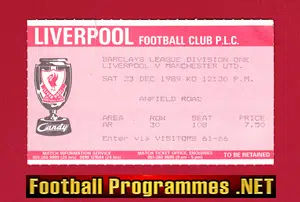 Liverpool v Manchester United 1989 - Ticket +