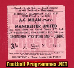 AC Milan v Manchester United 1969 – Ticket CCTV Old Trafford