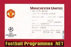 Manchester United v Brondby 1998 - Treble Season Ticket