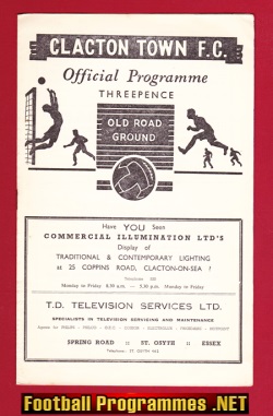 Clacton Town v Sittingbourne 1963 – Old Road Ground