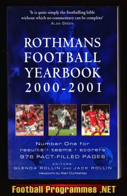 Rothmans Football Yearbook 2000 - 2001 = 31st Year