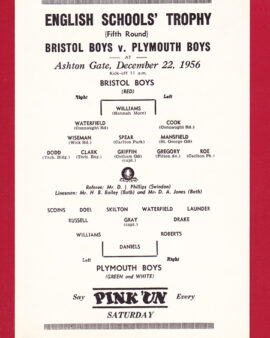Bristol Boys v Plymouth Boys 1956 – English Schoolboys Trophy